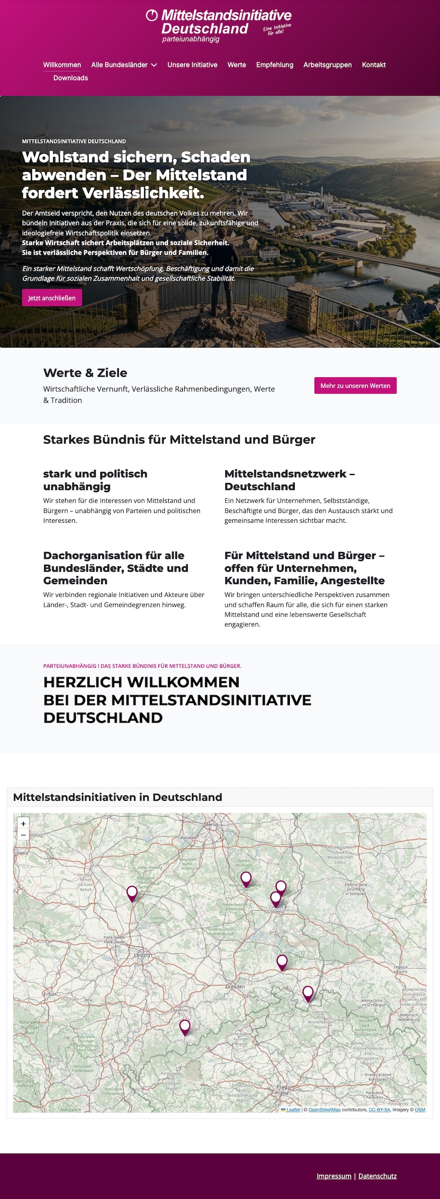 Webseite mittelstandsinitiative.de